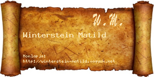 Winterstein Matild névjegykártya